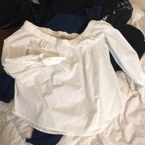 Abercrombie and Fitch off shoulder white shirt